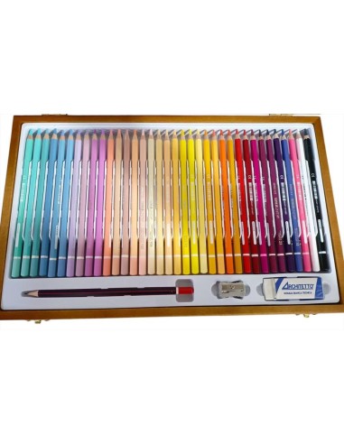 Valigetta legno TintaUnita Art 72 Pastelli 4.2 36 Pastel + 36 Classic 