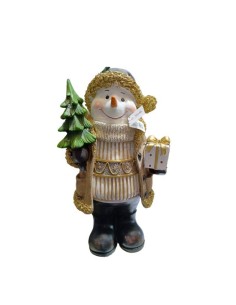 PUPAZZO NEVE RESINA CON LUCI CM 20X15X35 ART 34207 LS  | Scintu Bazar