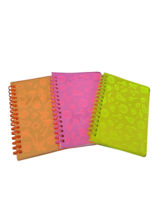 Quaderno A6 spirale LED 70 Fogli - Quadretti 5mm - 80 gr TINTA UNITA F