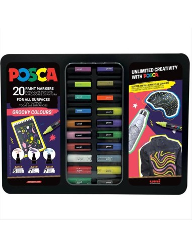 VALIGETTA METALLO UNI POSCA GROOVY PZ.20  | Scintu Bazar