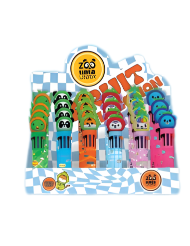 Penna Multicolor 10 colori con Topper 3D TintaUnita Zoo Fruit collecti