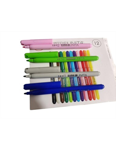 PENNARELLI TINTA UNITA PUNTA 2.8 - 12 COLORI ART 41824  | Scintu Bazar