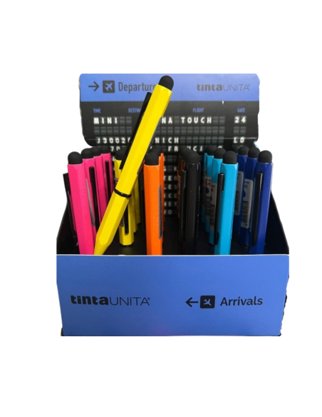 Penna sfera mini touch colori fusto assortiti inchiostro blu Tinta Uni