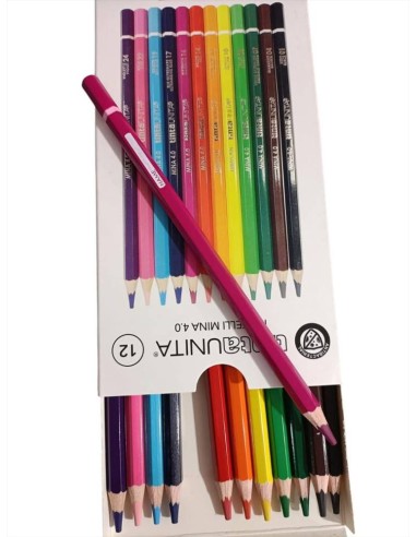 PASTELLI LEGNO  MINA 4MM TINTA UNITA SCATOLA 12 COLORI  ART 41457 POOL