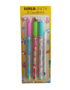 Penne Fashion Pen Le Cancellabili Hello Summer Beach blister 3 penne i 2