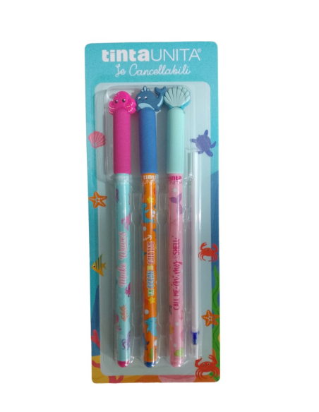 Penne Fashion Pen Le Cancellabili Hallo Summer Sea blister 3 penne ink