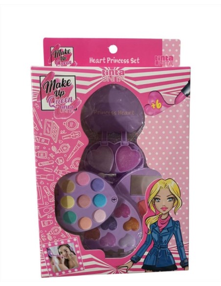Trousse Cuore Princess Heart Set Tinta Unita Make Up Queen 20 Trucchi 