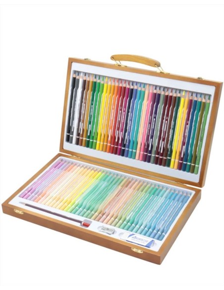 Valigetta legno TintaUnita Art 72 Pastelli 4.2 36 Pastel + 36 Classic 