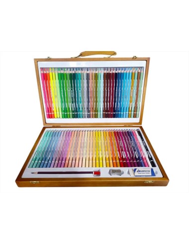 Valigetta legno TintaUnita Art 72 Pastelli 4.2 36 Pastel + 36 Classic 