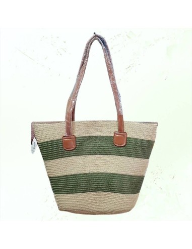 Borsa Mare in Rafia Donna  con Zip e Manici Rigidi – Borsa Estiva Capi