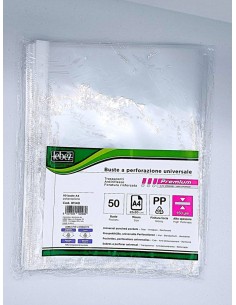 BUSTA FORATURA UNIV. A4 150 MICRON LISCIA BL.50 PZ ART 81140  LEBEZ  |