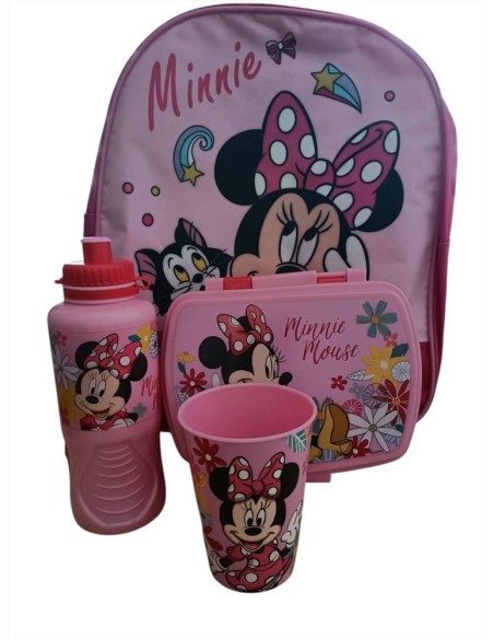 Zainetto asilo Minnie per bambina fucsia e rosa con accessori  | Scint